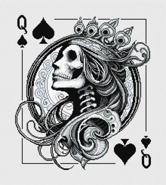 Cross-Stitch Pattern &ndash; "The Queen of Spades" WLP-065
