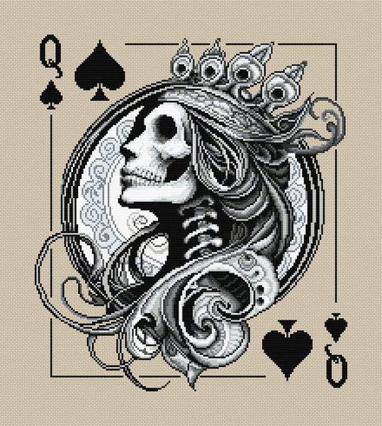 Cross-Stitch Pattern &ndash; "The Queen of Spades" WLP-065