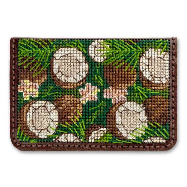 Faux Leather Cross-Stitch Kit &ndash; &ldquo;ID Card Cover&rdquo; FLHL-096 Brown