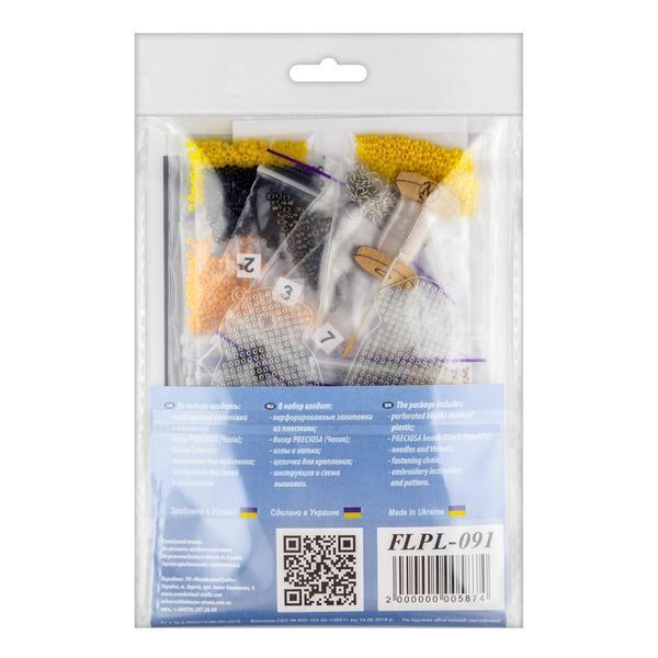 Bead Embroidery Kit (Plastic Base) &ndash; &ldquo;American Goldfinch&rdquo; (Double-Sided) FLPL-091