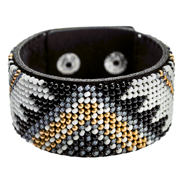 Faux Leather Bead Embroidery Kit &ndash; &ldquo;Bracelet&rdquo; (3 &times; 22 cm) FLBB-025 Black