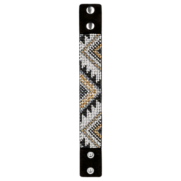 Faux Leather Bead Embroidery Kit &ndash; &ldquo;Bracelet&rdquo; (3 &times; 22 cm) FLBB-025 Black