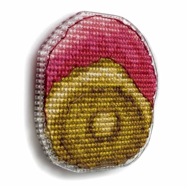 Plastic Cross-Stitch Kit &ndash; "Pink Donut" (Double-Sided) FLX-074