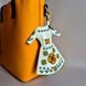 Faux Leather Cross-Stitch Kit &ndash; &ldquo;Bag Charm Dress. Yellow Floral Pattern&rdquo; FLHL-135 FLHL-135 photo 1