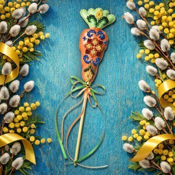 Faux Leather Bead Embroidery Kit &ndash; &ldquo;Topper Carrot&rdquo; FLBB-187
