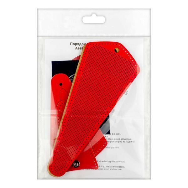 Faux Leather Embroidery Blank "Scissors Case" FLBE(BB)-077 Coral