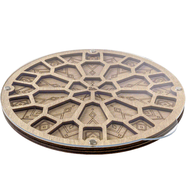 Bead Organizer Box &ndash; &ldquo;Geometric Mandala&rdquo;, With Clear Lid FLZB-094