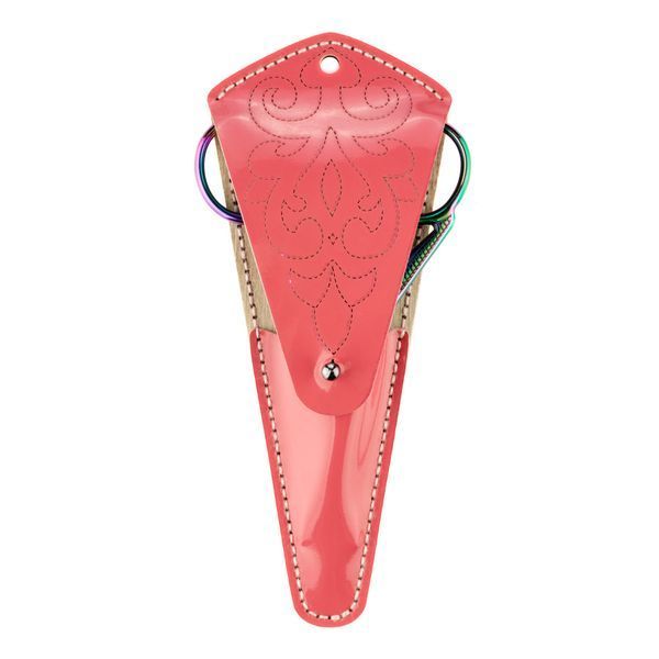Faux Leather Embroidery Blank "Scissors Case" FLBE(BB)-077 Coral