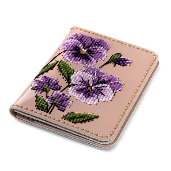 Faux Leather Cross-Stitch Kit &ndash; &ldquo;ID Card Cover&rdquo; FLHL-097 Pink