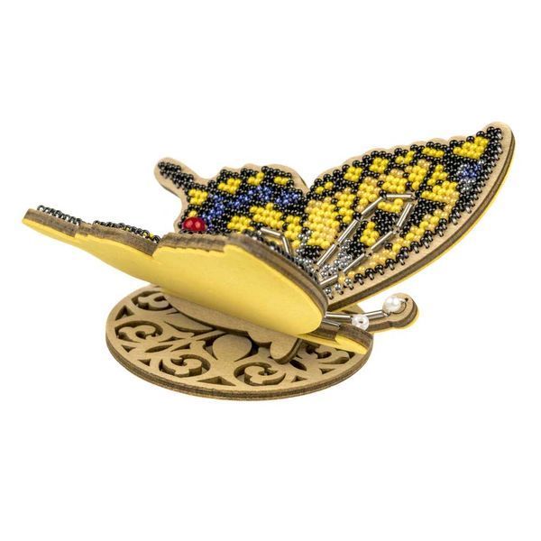 Wooden Bead Embroidery Kit &ndash; &ldquo;Elegant Butterfly&rdquo; FLK-608