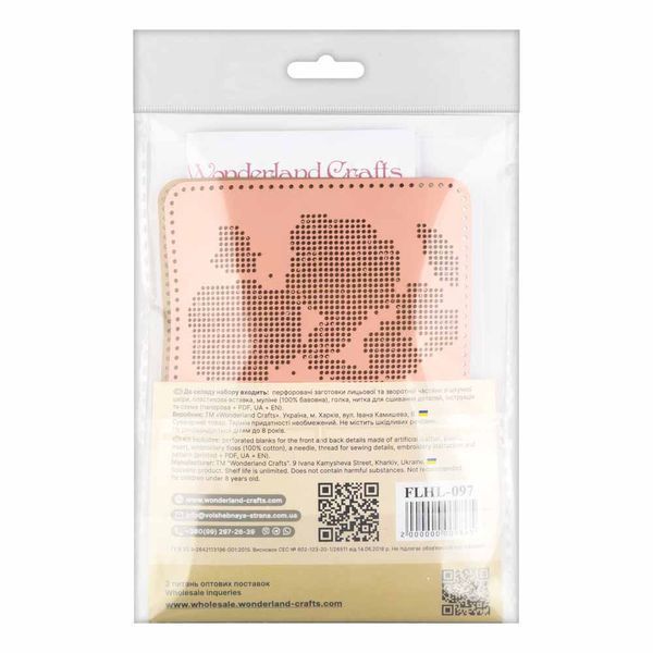 Faux Leather Cross-Stitch Kit &ndash; &ldquo;ID Card Cover&rdquo; FLHL-097 Pink