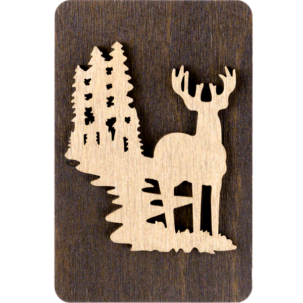 Magnetic Needle Case Rectangular &ndash; &ldquo;Deer in Forest&rdquo; FLZB(N)-031