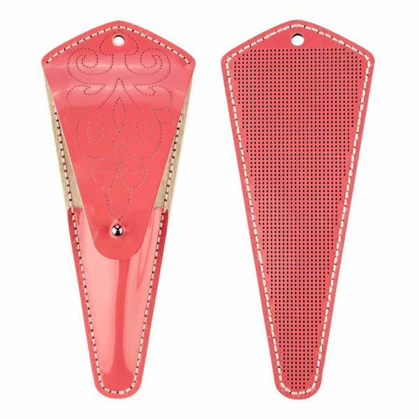 Faux Leather Embroidery Blank "Scissors Case" FLBE(BB)-077 Coral