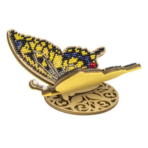 Wooden Bead Embroidery Kit &ndash; &ldquo;Elegant Butterfly&rdquo; FLK-608