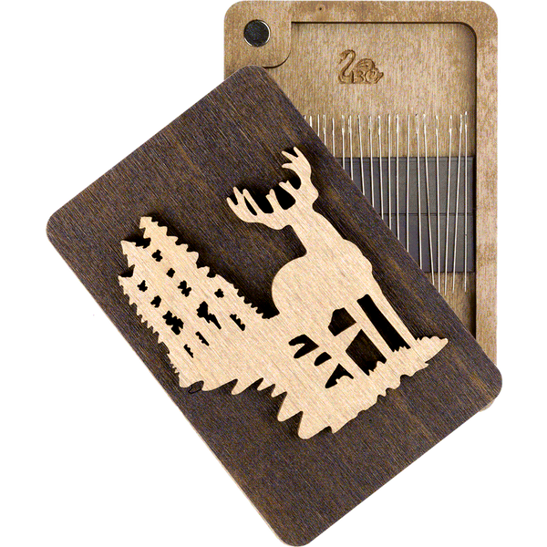 Magnetic Needle Case Rectangular &ndash; &ldquo;Deer in Forest&rdquo; FLZB(N)-031