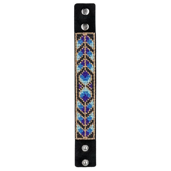Faux Leather Bead Embroidery Kit &ndash; &ldquo;Bracelet&rdquo; (3 &times; 22 cm) FLBB-026 Black