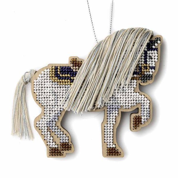 Wooden Bead Embroidery Kit &ndash; &ldquo;Forest Stallion&rdquo; (Double-Sided) FLK-594