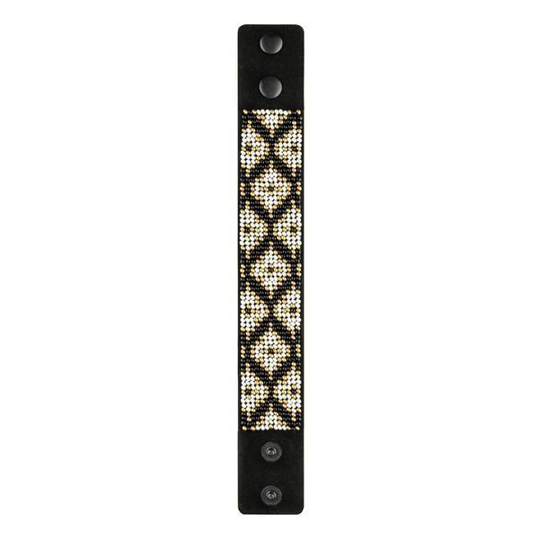 Faux Leather Bead Embroidery Kit &ndash; &ldquo;Bracelet&rdquo; (3 &times; 22 cm) FLBB-154 Black