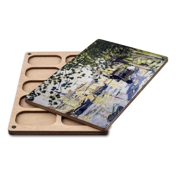 Bead Organizer With Wooden Lid &ndash; &ldquo;Seine in Rouen, Rectangular&rdquo; FLZB-199
