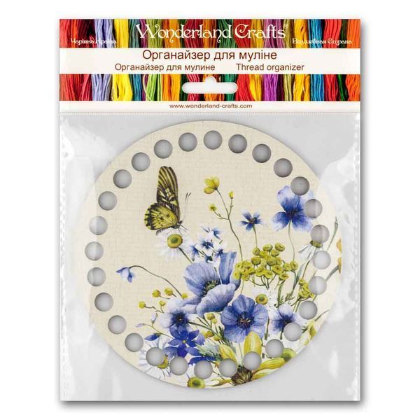 Floss Organizer &ndash; &ldquo;Wildflowers & Butterflies, Round&rdquo; FLZ(P)-061