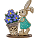 Wooden Bead Embroidery Kit &ndash; &ldquo;Bunny With Cart&rdquo; FLK-425 FLK-425 photo 3
