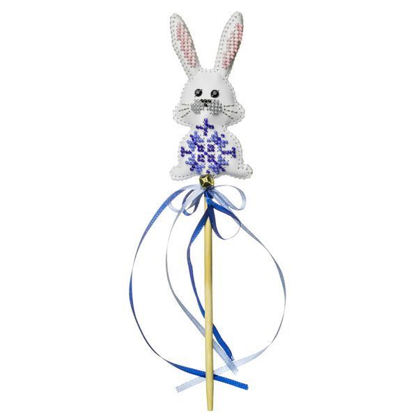 Faux Leather Bead Embroidery Kit &ndash; &ldquo;Topper Blue Bunny&rdquo; FLBB-188
