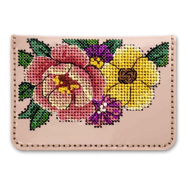 Faux Leather Cross-Stitch Kit &ndash; &ldquo;ID Card Cover&rdquo; FLHL-098 Pink