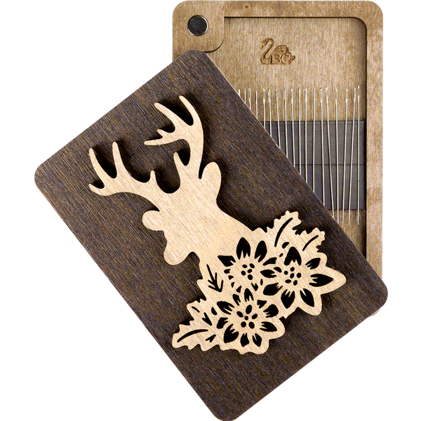 Magnetic Needle Case Rectangular &ndash; &ldquo;Deer & Flowers&rdquo; FLZB(N)-032