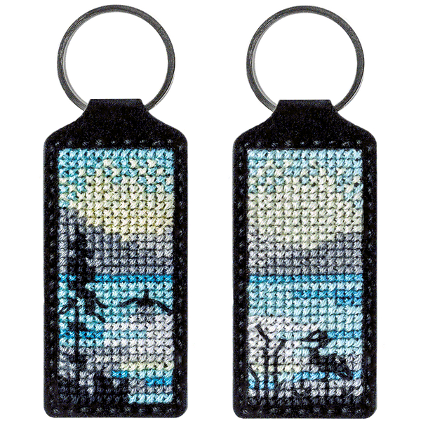 Faux Leather Cross-Stitch Kit &ndash; &ldquo;Keychain&rdquo; FLHL-004 Black
