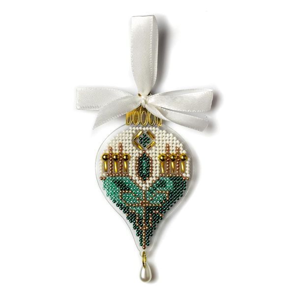 Bead Embroidery Kit (Plastic Base) &ndash; &ldquo;Christmas Ornament &ndash; Crystal Radiance&rdquo; FLPL-115