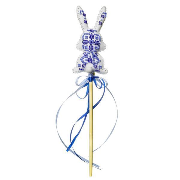 Faux Leather Bead Embroidery Kit &ndash; &ldquo;Topper Blue Bunny&rdquo; FLBB-188