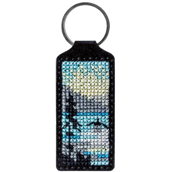 Faux Leather Cross-Stitch Kit &ndash; &ldquo;Keychain&rdquo; FLHL-004 Black