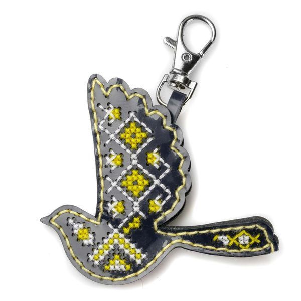 Faux Leather Cross-Stitch Kit &ndash; &ldquo;Bag Charm Bird. Spring Melody&rdquo; FLHL-109