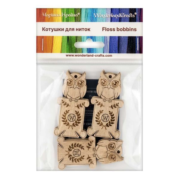 Floss Bobbins &ndash; &ldquo;Owl&rdquo; FLC-070(S) (6 pcs)