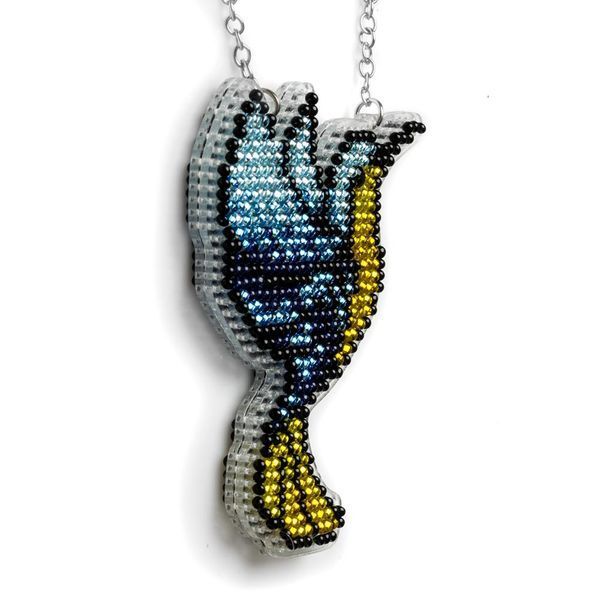 Bead Embroidery Kit (Plastic Base) &ndash; &ldquo;Fantasy Hummingbird&rdquo; (Double-Sided) FLPL-093
