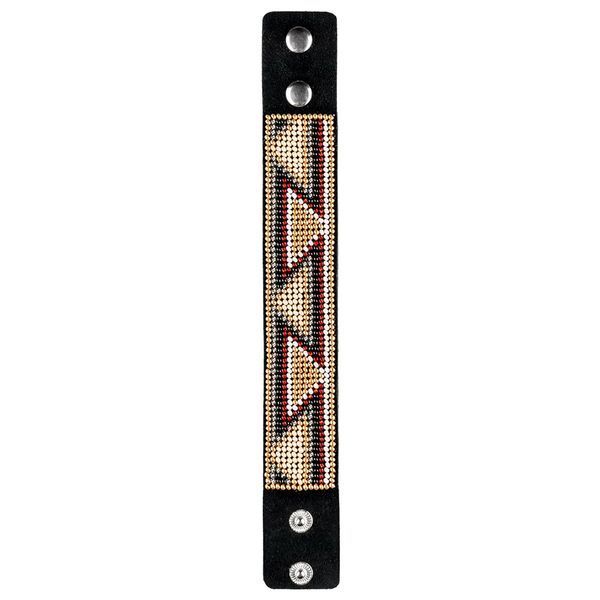 Faux Leather Bead Embroidery Kit &ndash; &ldquo;Bracelet&rdquo; (3 &times; 22 cm) FLBB-027 Black