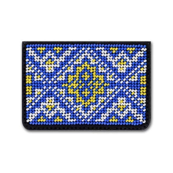 Faux Leather Bead Embroidery Kit &ndash; &ldquo;ID Card Cover&rdquo; FLBB-062 Black