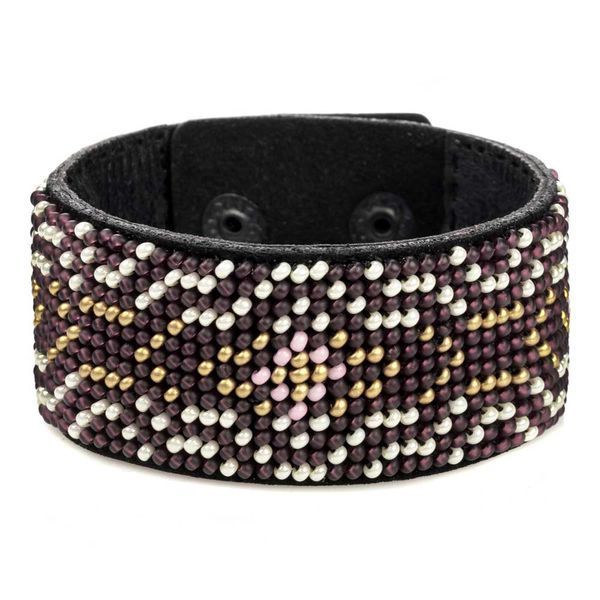 Faux Leather Bead Embroidery Kit &ndash; &ldquo;Bracelet&rdquo; (3 &times; 22 cm) FLBB-155 Black