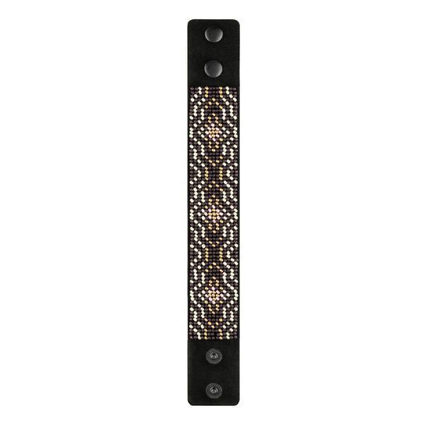 Faux Leather Bead Embroidery Kit &ndash; &ldquo;Bracelet&rdquo; (3 &times; 22 cm) FLBB-155 Black