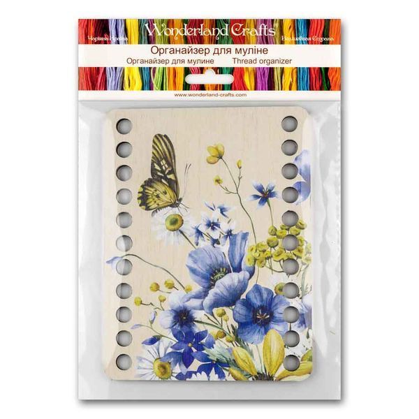 Floss Organizer &ndash; &ldquo;Wildflowers & Butterflies, Rectangular&rdquo; FLZ(P)-062