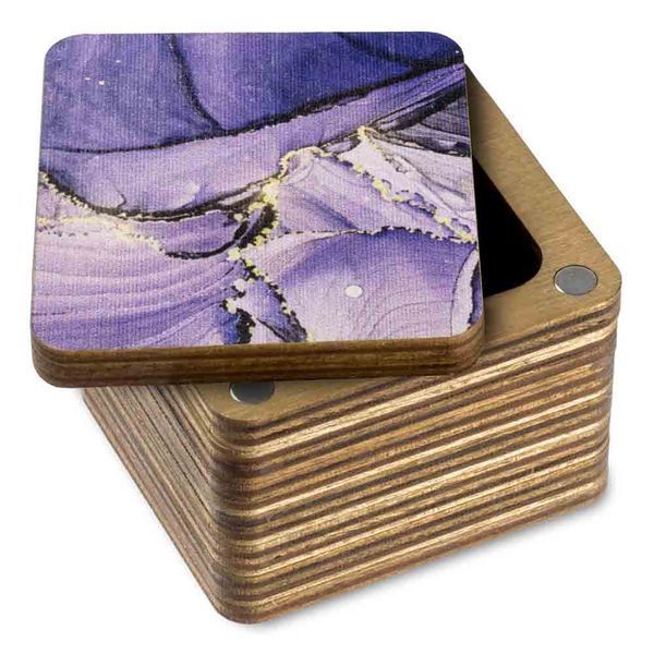 Thread Catcher Square &ndash; &ldquo;Purple Petals&rdquo; FLZB(N)-104
