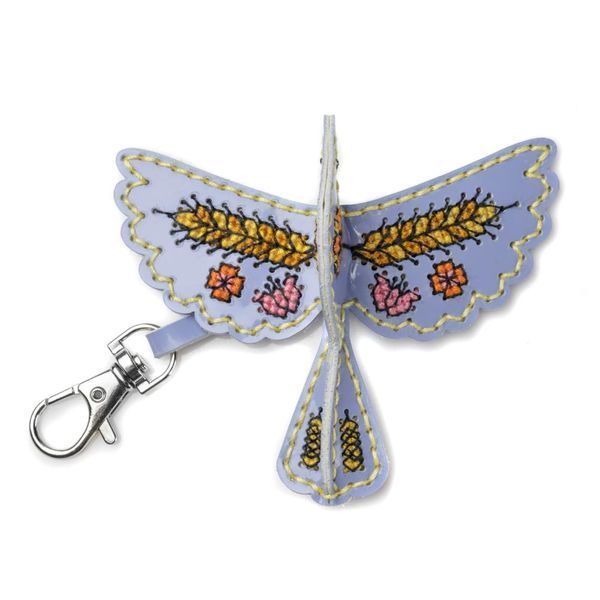 Faux Leather Cross-Stitch Kit &ndash; &ldquo;Bag Charm Bird. Golden Ear&rdquo; FLHL-110