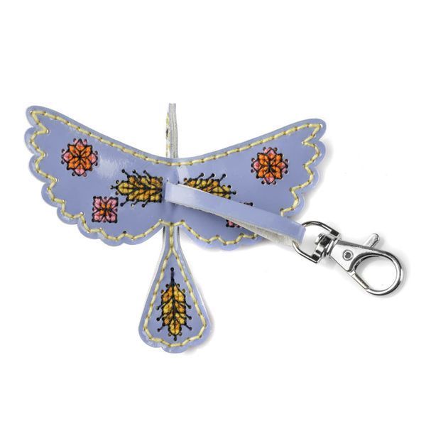 Faux Leather Cross-Stitch Kit &ndash; &ldquo;Bag Charm Bird. Golden Ear&rdquo; FLHL-110