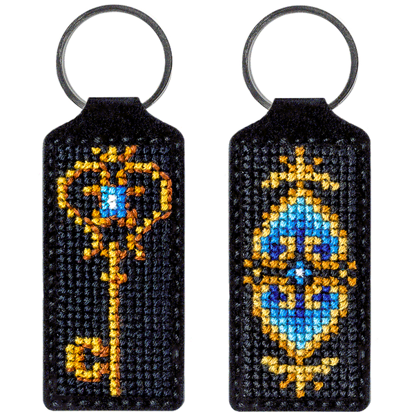 Faux Leather Cross-Stitch Kit &ndash; &ldquo;Keychain&rdquo; FLHL-005 Black