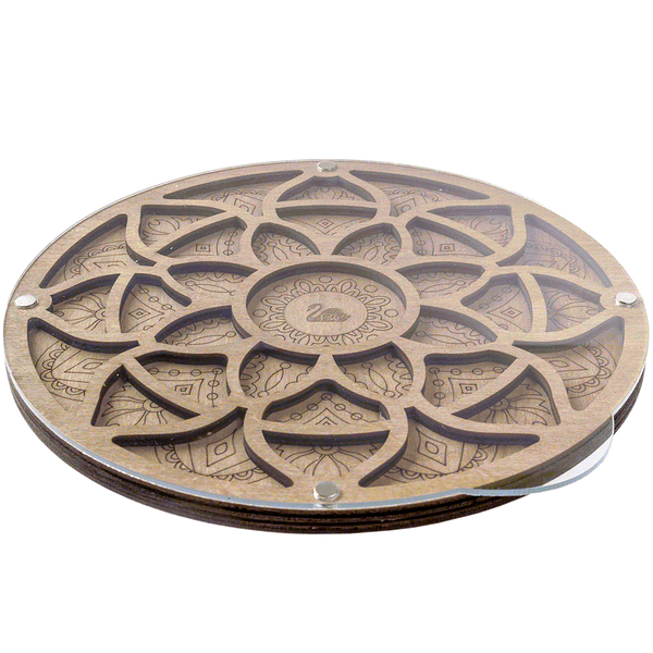 Bead Organizer Box &ndash; &ldquo;Floral Mandala&rdquo;, With Clear Lid FLZB-096
