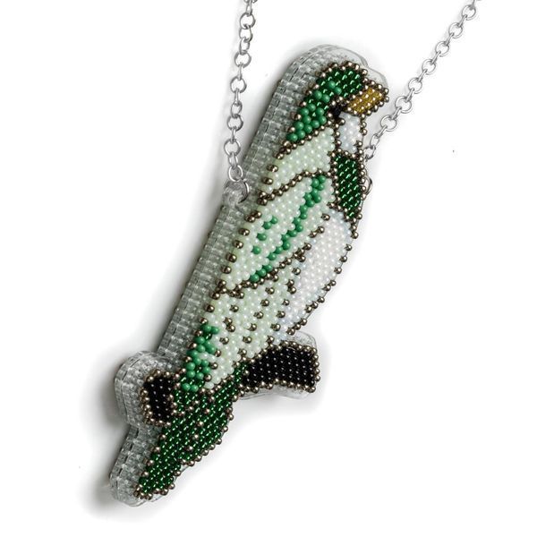 Bead Embroidery Kit (Plastic Base) &ndash; &ldquo;Green Tanager&rdquo; (Double-Sided) FLPL-094