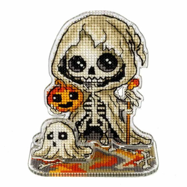 Plastic Cross-Stitch Kit &ndash; &ldquo;Skeleton And The Ghost&rdquo; FLX-123