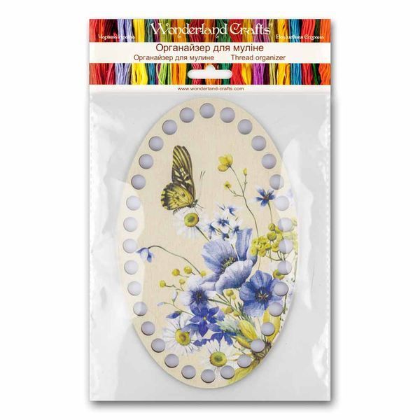 Floss Organizer &ndash; &ldquo;Wildflowers & Butterflies, Oval&rdquo; FLZ(P)-063