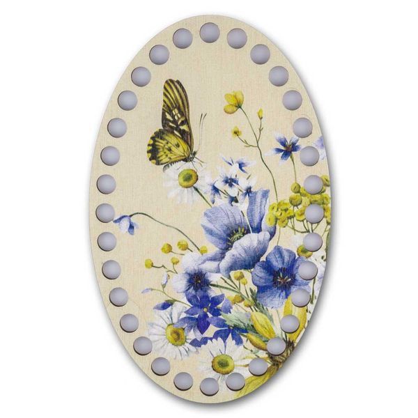 Floss Organizer &ndash; &ldquo;Wildflowers & Butterflies, Oval&rdquo; FLZ(P)-063