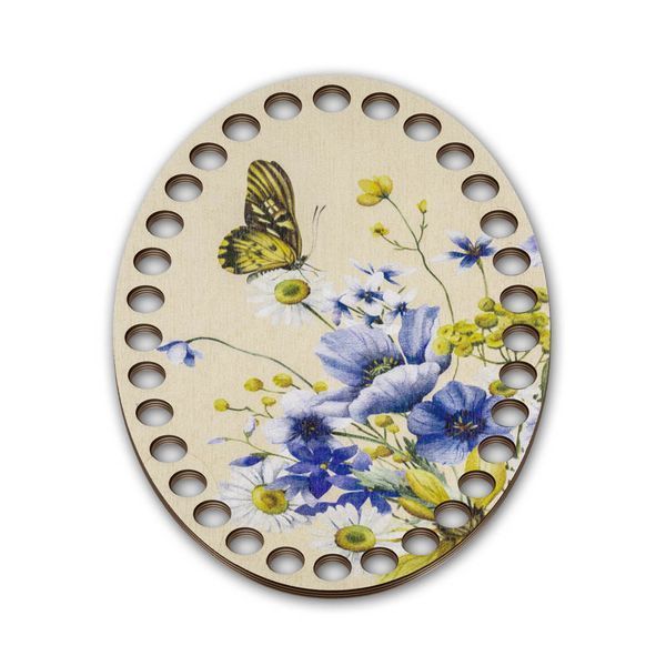 Floss Organizer &ndash; &ldquo;Wildflowers & Butterflies, Oval&rdquo; FLZ(P)-063
